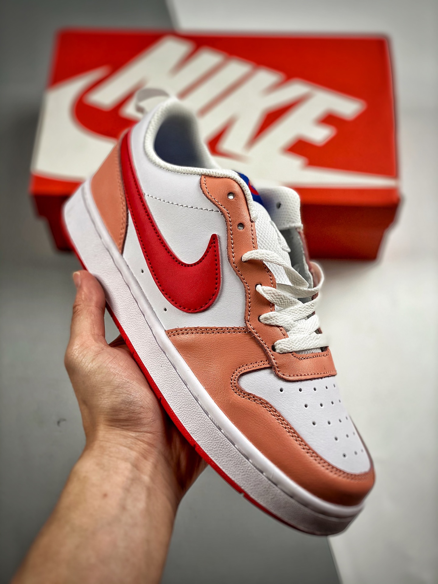 -3 Desarrollo exclusivo, original de Corea, versión de chip Nike Court Borough Low 2 FP (GS), versión exclusiva de plen…