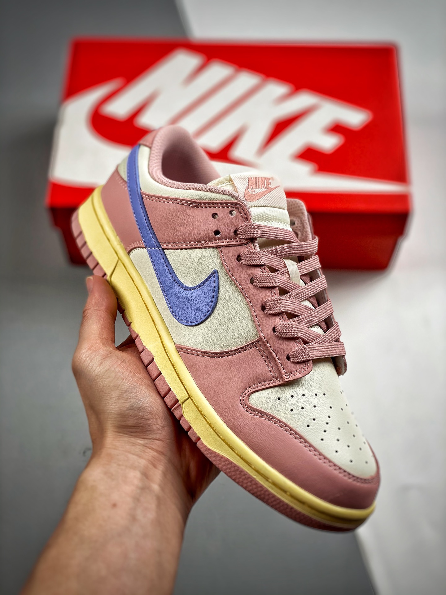 -4 Nk Dunk SB Low Beige Rosa Gran fábrica original puro producto, fotos reales primer lanzamiento, material original de…