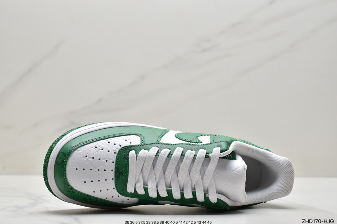300 超奢联名 路易威登 LV×Nike Air Force 1 Low 07 空军一号 纯白花纹LV3369-100