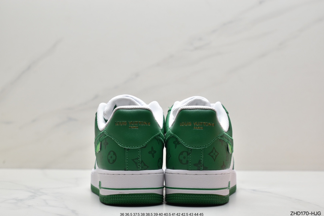 300 超奢联名 路易威登 LV×Nike Air Force 1 Low 07 空军一号 纯白花纹LV3369-100