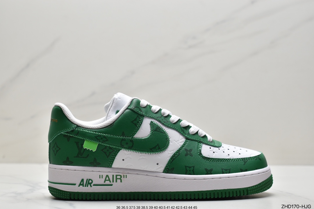 300 超奢联名 路易威登 LV×Nike Air Force 1 Low 07 空军一号 纯白花纹LV3369-100