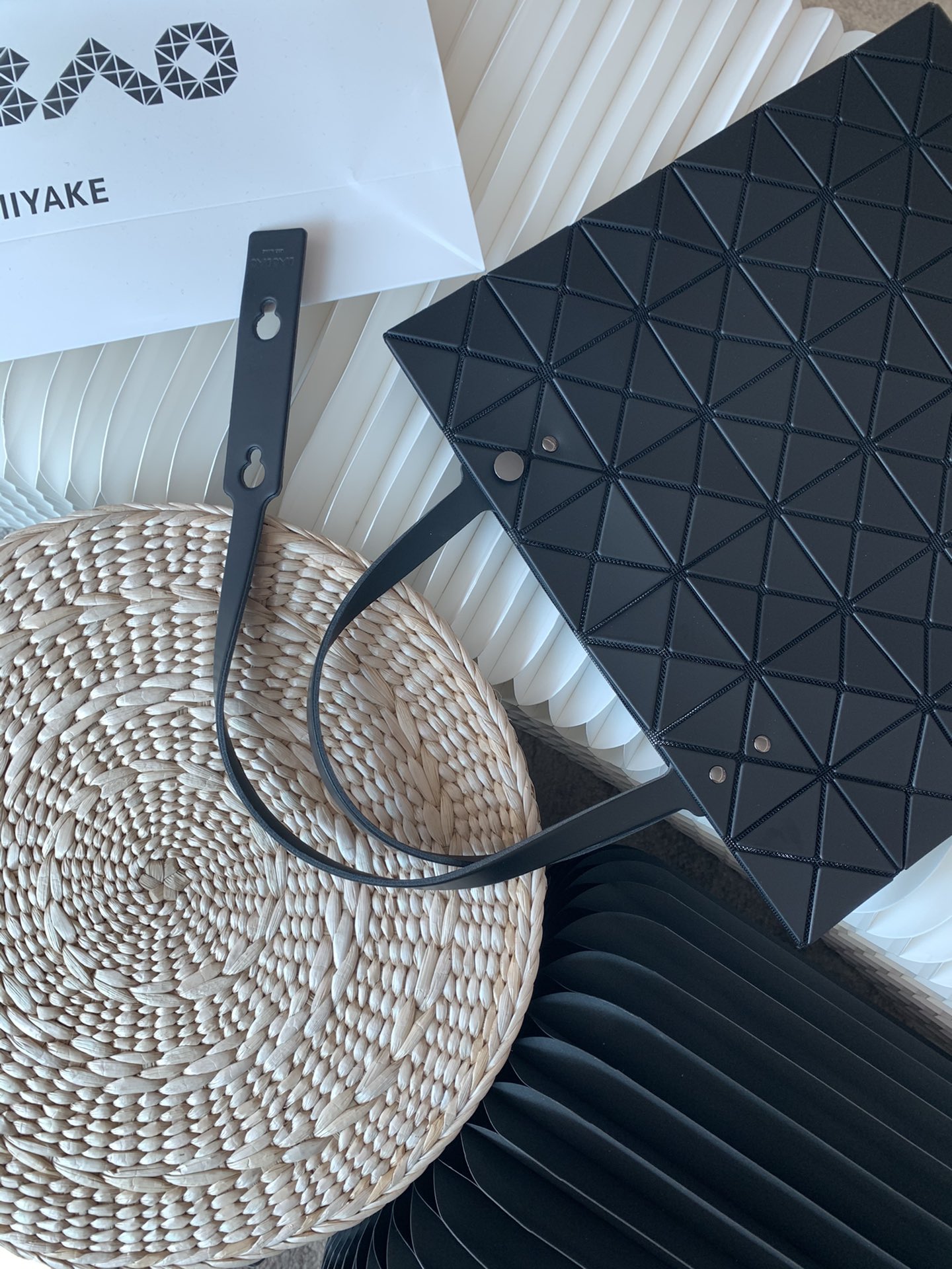 Issey Miyake Bao Bao Matte Black 6x6 Tote Bag, Foldable Travel Companion 6 i1657944604 7400 5
