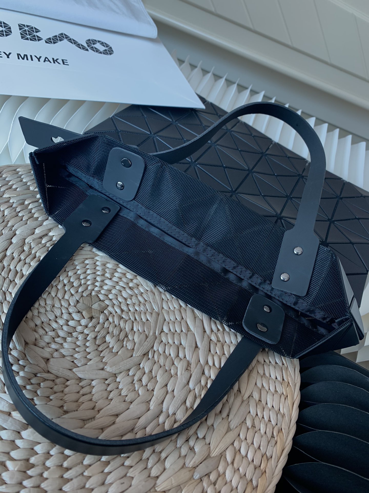 Issey Miyake Bao Bao Matte Black 6x6 Tote Bag, Foldable Travel Companion 7 i1657944604 915 6