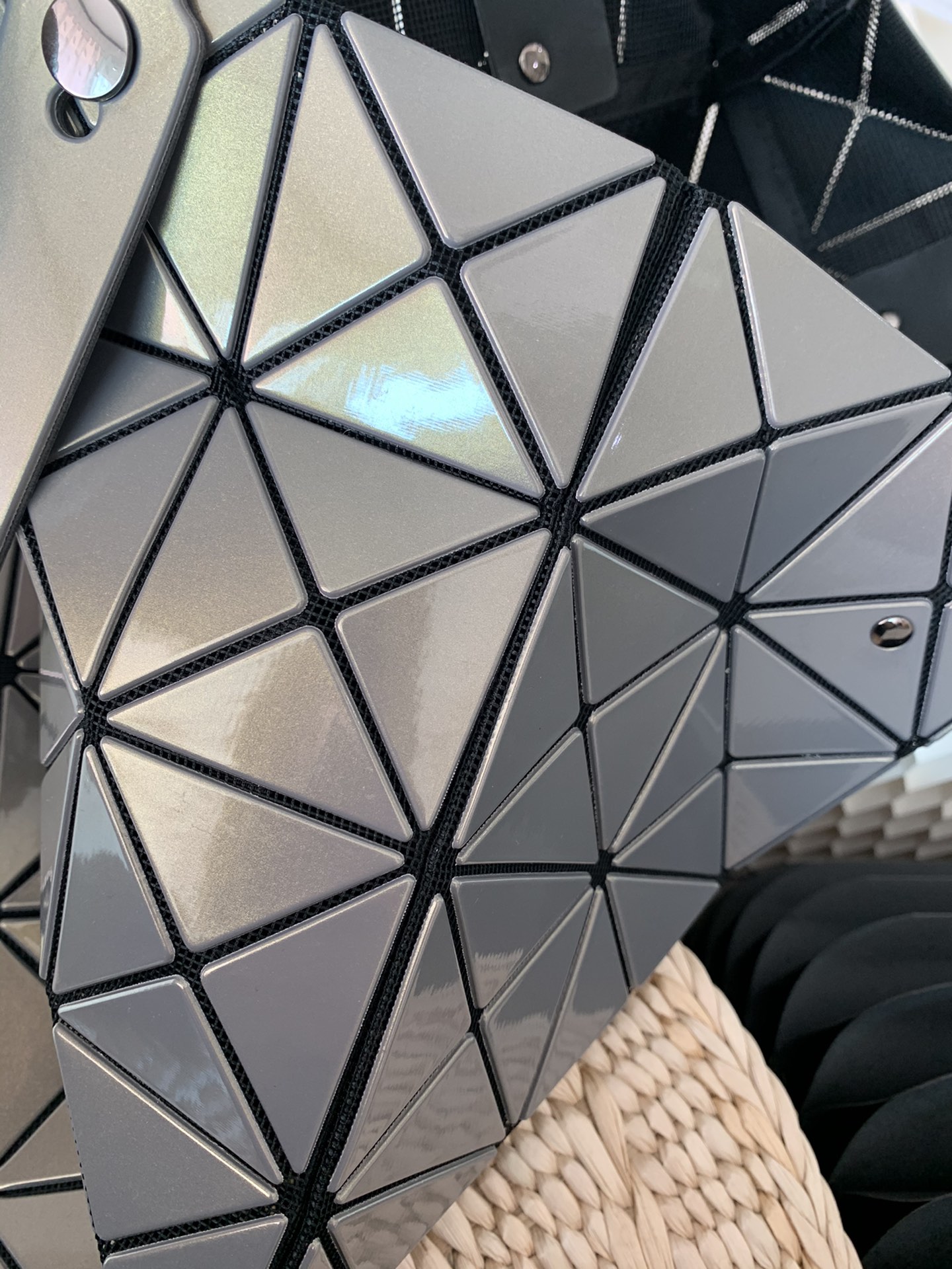 Issey Miyake Bao Bao 6x6 Laser Grey Tote Bag | Foldable Travel Essential 9 i1657947586 1734 5