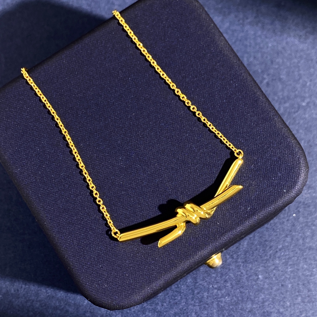 Tiffany & Co. 项链童瑶宋轶同款TFN蒂芙尼Tiffany knot 绳结光面项链到货 电镀18k金白金 2个色:黄金色 白金色