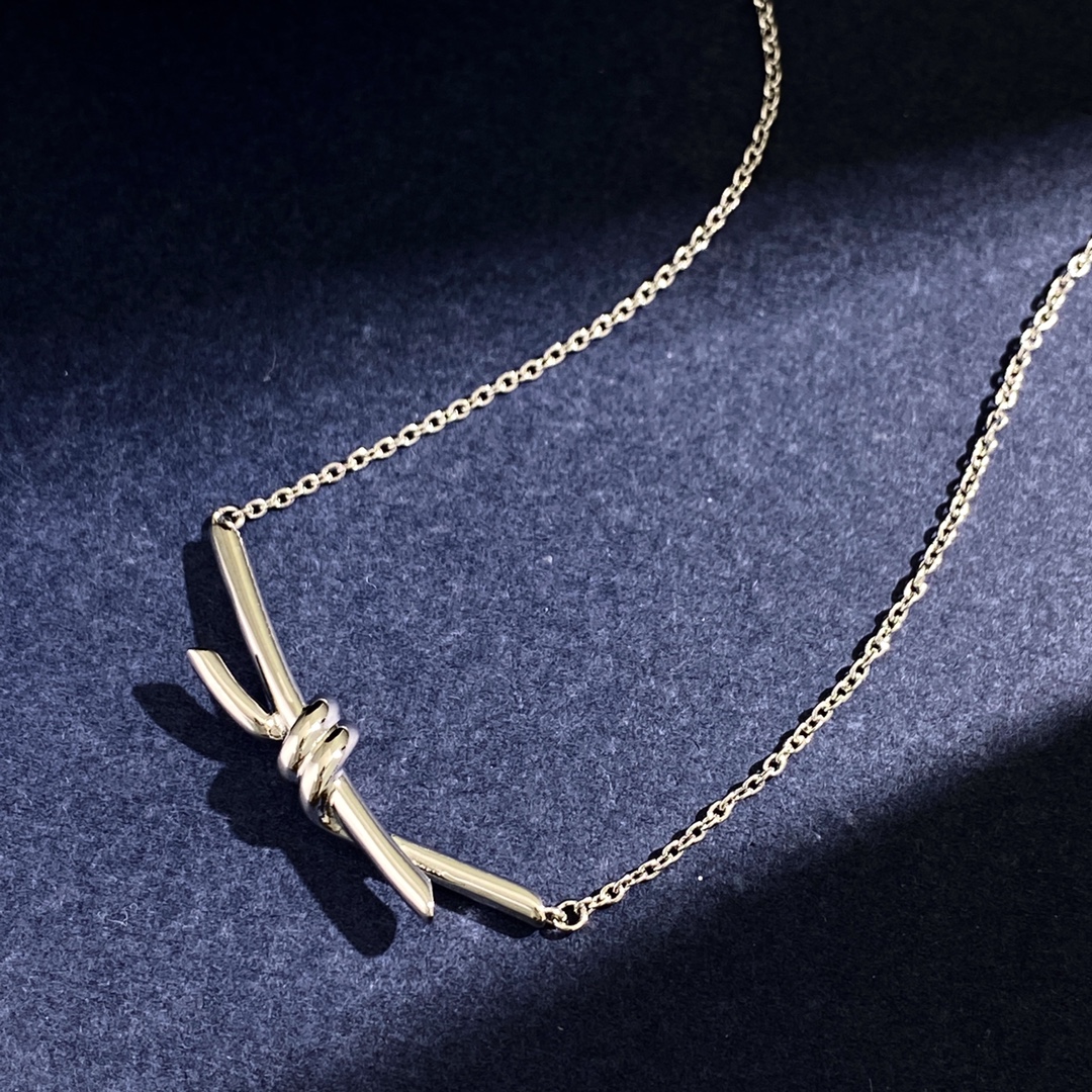 Tiffany & Co. 项链童瑶宋轶同款TFN蒂芙尼Tiffany knot 绳结光面项链到货 电镀18k金白金 2个色:黄金色 白金色