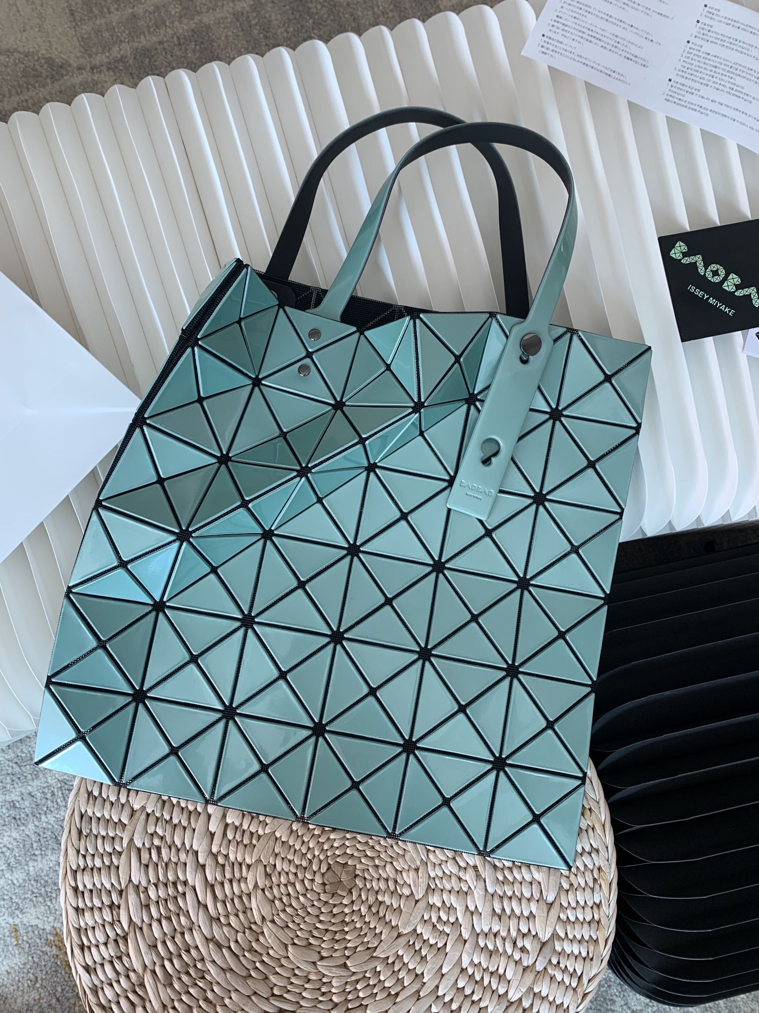 Issey Miyake Bao Bao 6x6 Mint Green Tote Bag - Foldable & Stylish 3 i1657956539 1734 2
