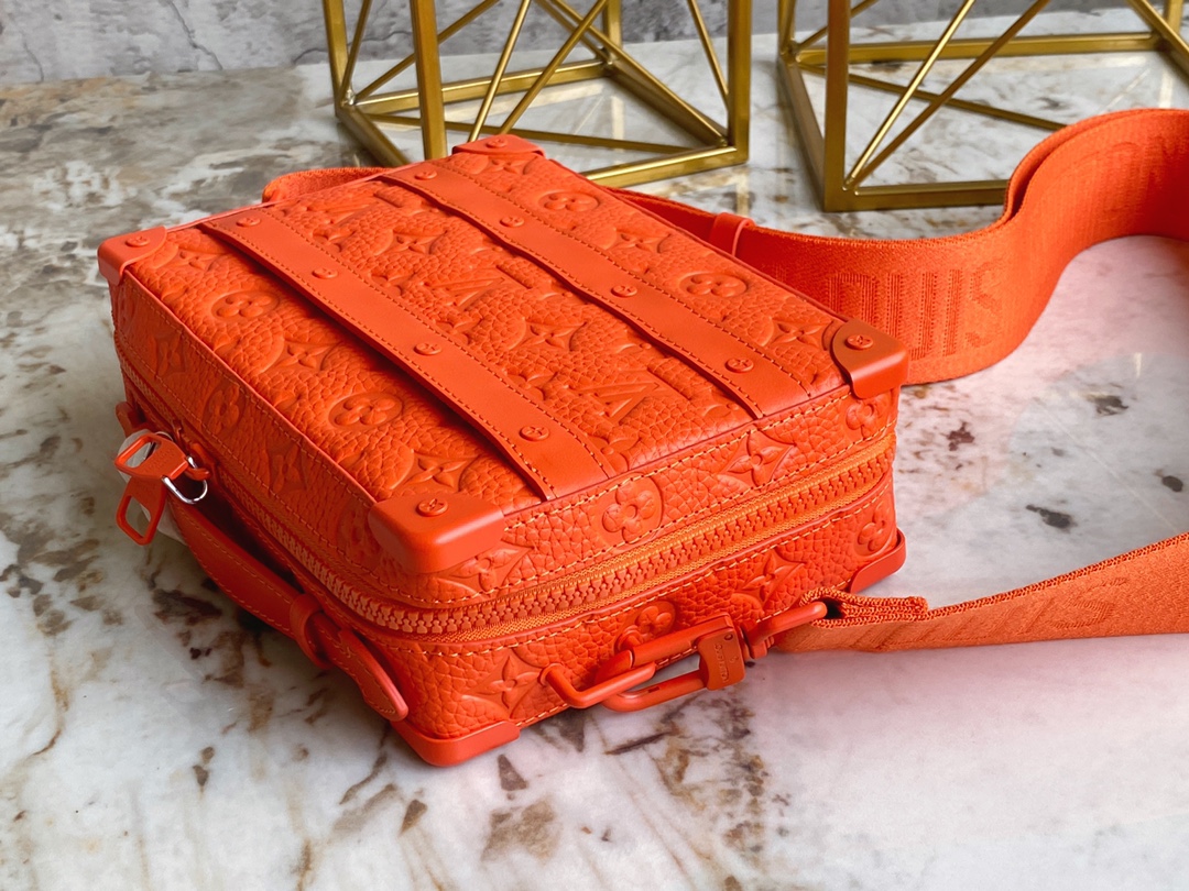 顶级原单M20956橙色全皮盒子包系列本款HandleSoftTrunk手袋浸染鲜明色彩回忆设计师Vir