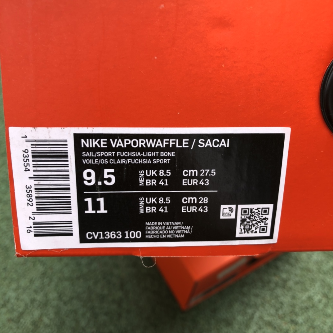 360  Nike Vaporwaffle x Sacai联名 白蓝红 跑鞋 CV1363-100