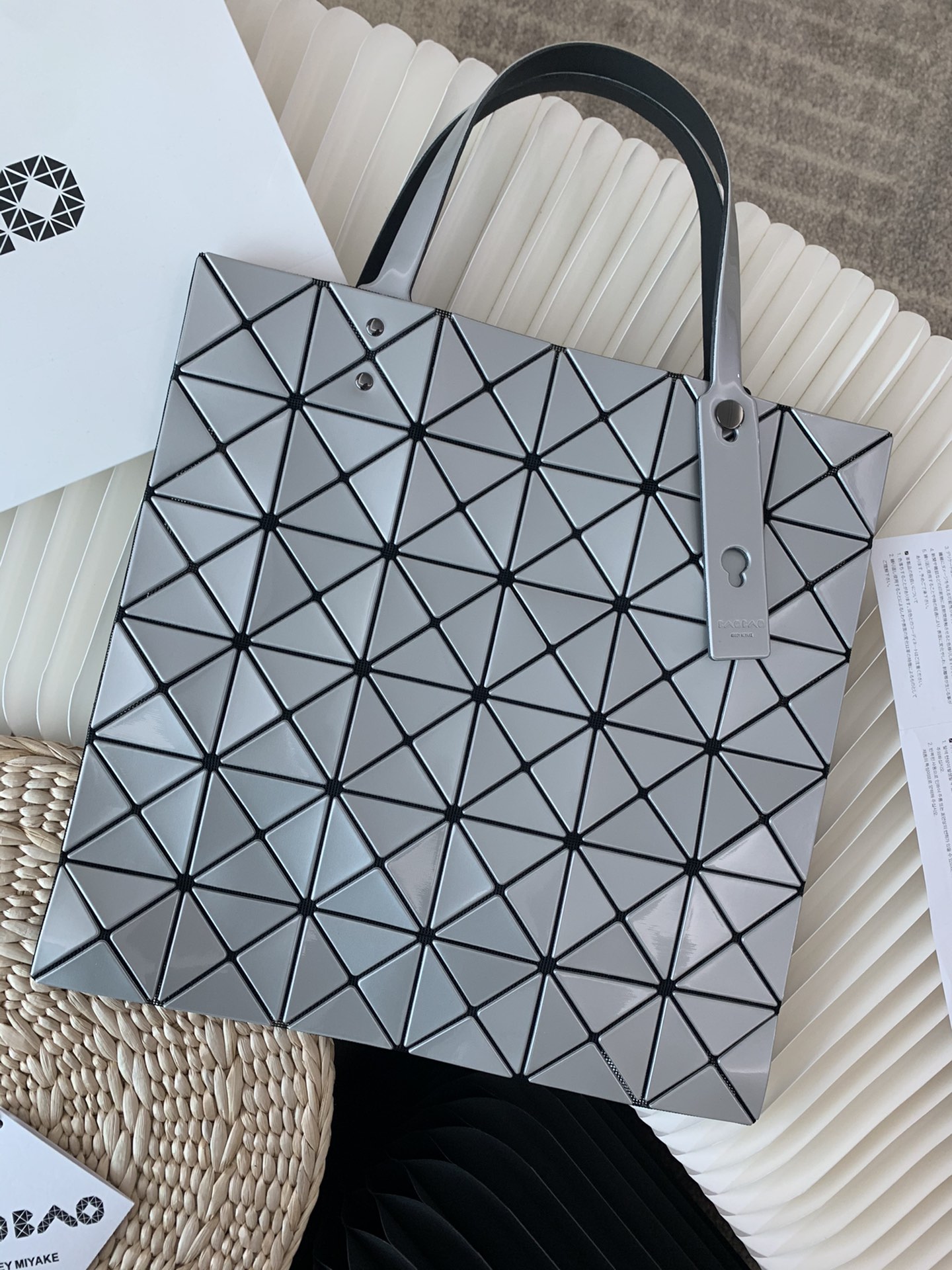 Issey Miyake Bao Bao Silver Tote Bag,6x6, 34X34cm 3 i1657959449 3816 2