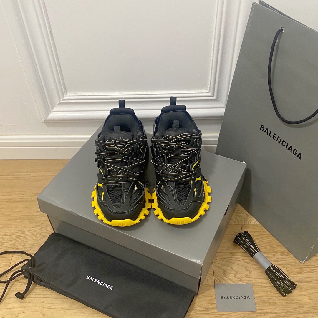 Negro y amarillo Balenciaga·Balenciaga 2022ss nuevo color Track 3.0 zapatos para papá de tercera generación, calzado de…