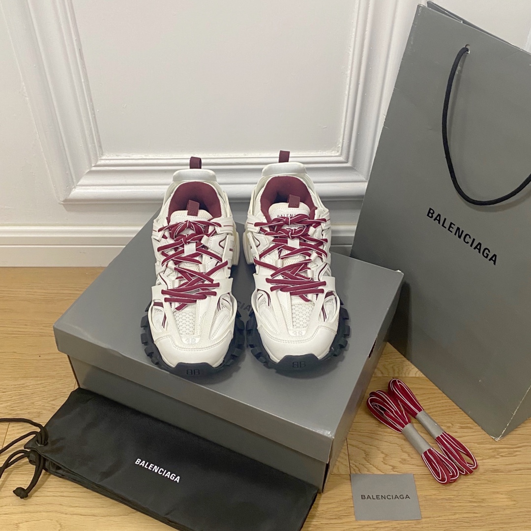 Blanco y rojo Balenciaga·Balenciaga 2022ss nuevo color Track 3.0 zapatos para papá de tercera generación, calzado depor…