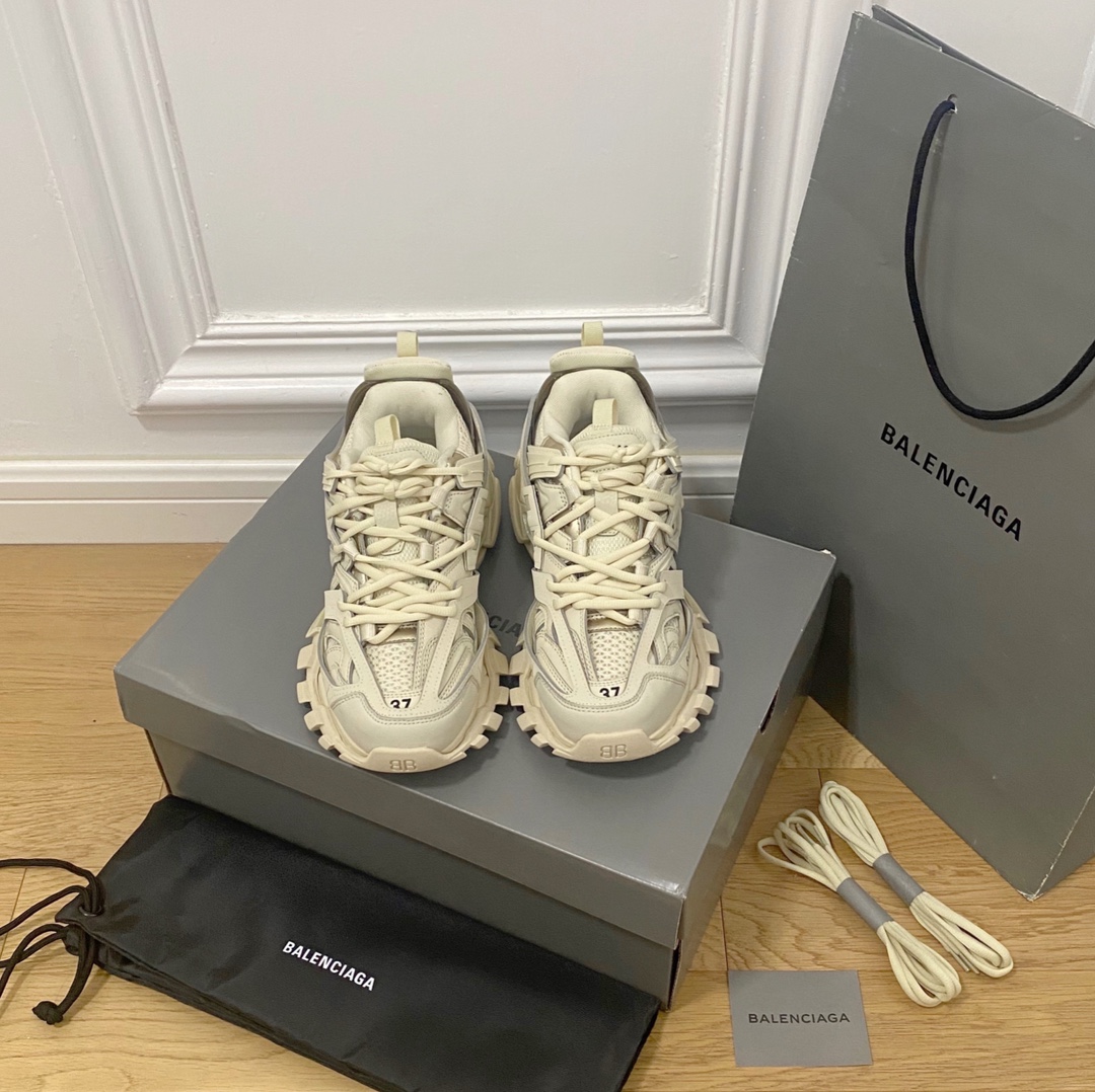 Amarillo crema Balenciaga·Balenciaga 2022ss nuevo color Track 3.0 zapatos para papá de tercera generación, calzado depo…