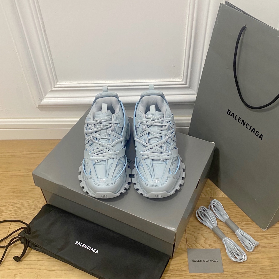 Haze Blue Balenciaga·Balenciaga 2022ss nuevo color Track 3.0 zapatos para papá de tercera generación, zapatos deportivo…