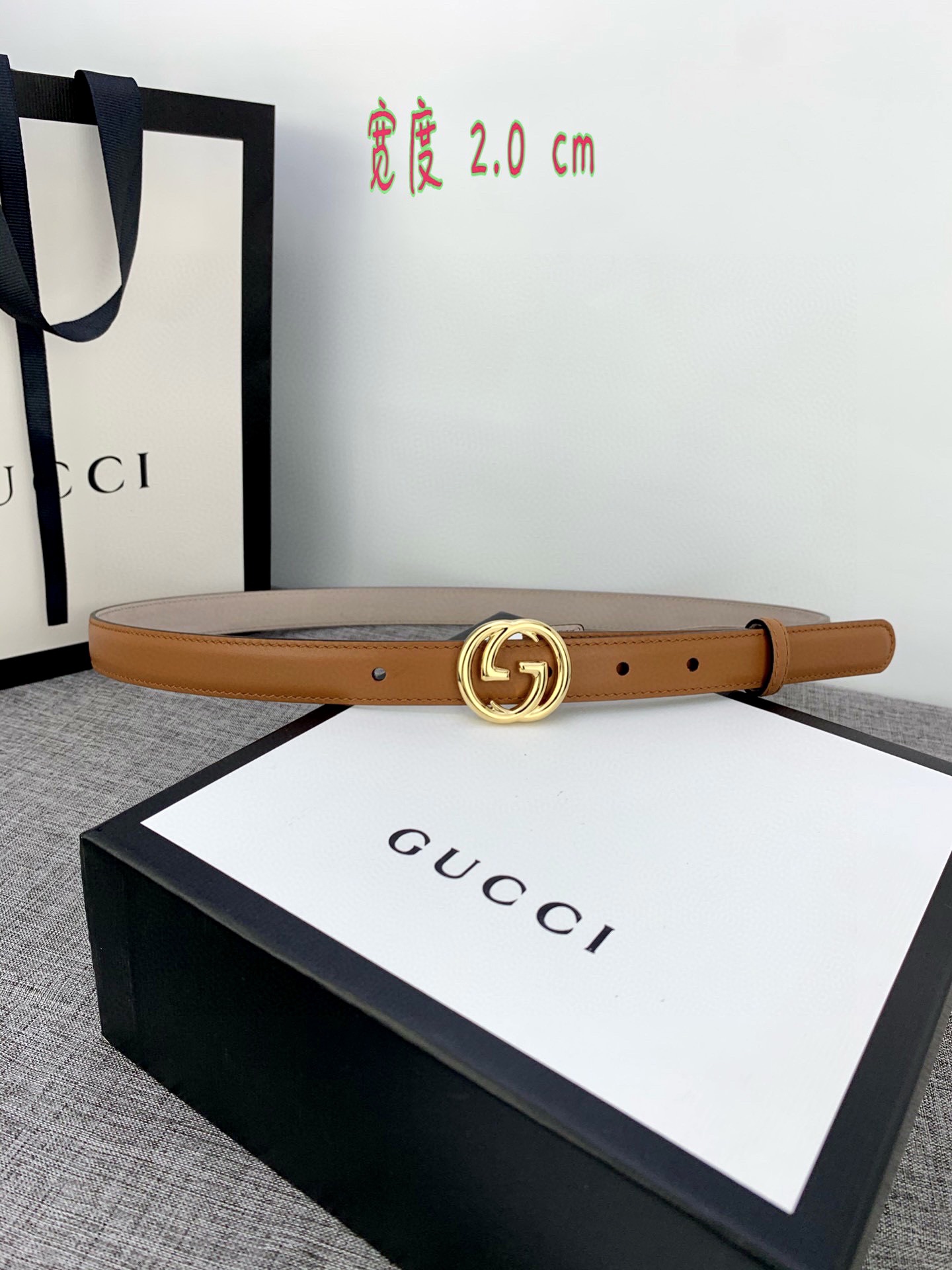 宽度2.0cmGUCCI此细款腰带用