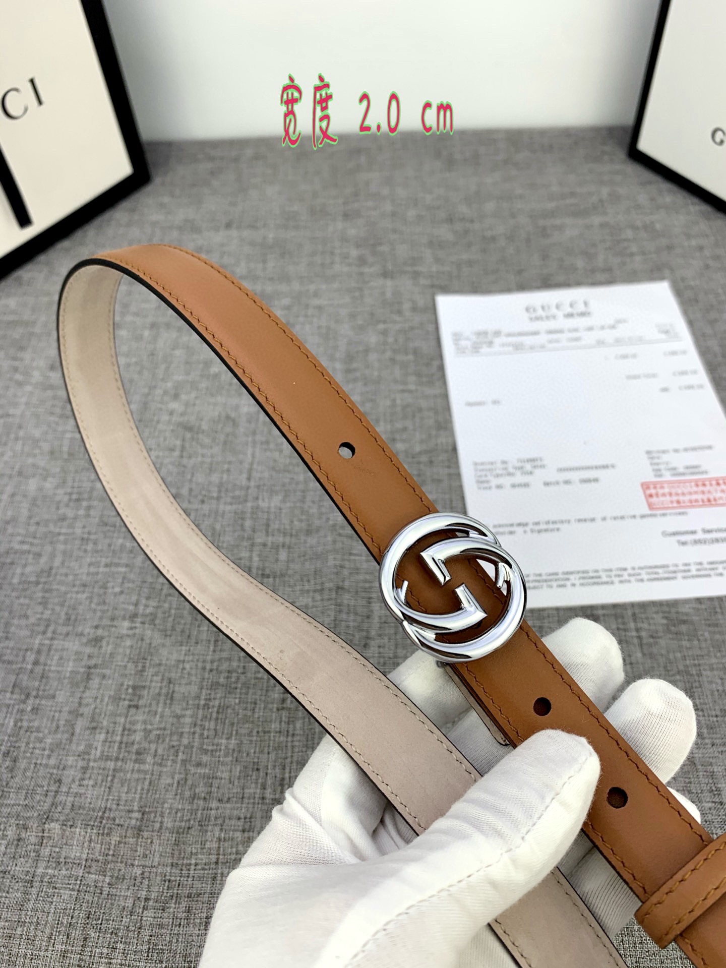 宽度2.0cmGUCCI此细款腰带用