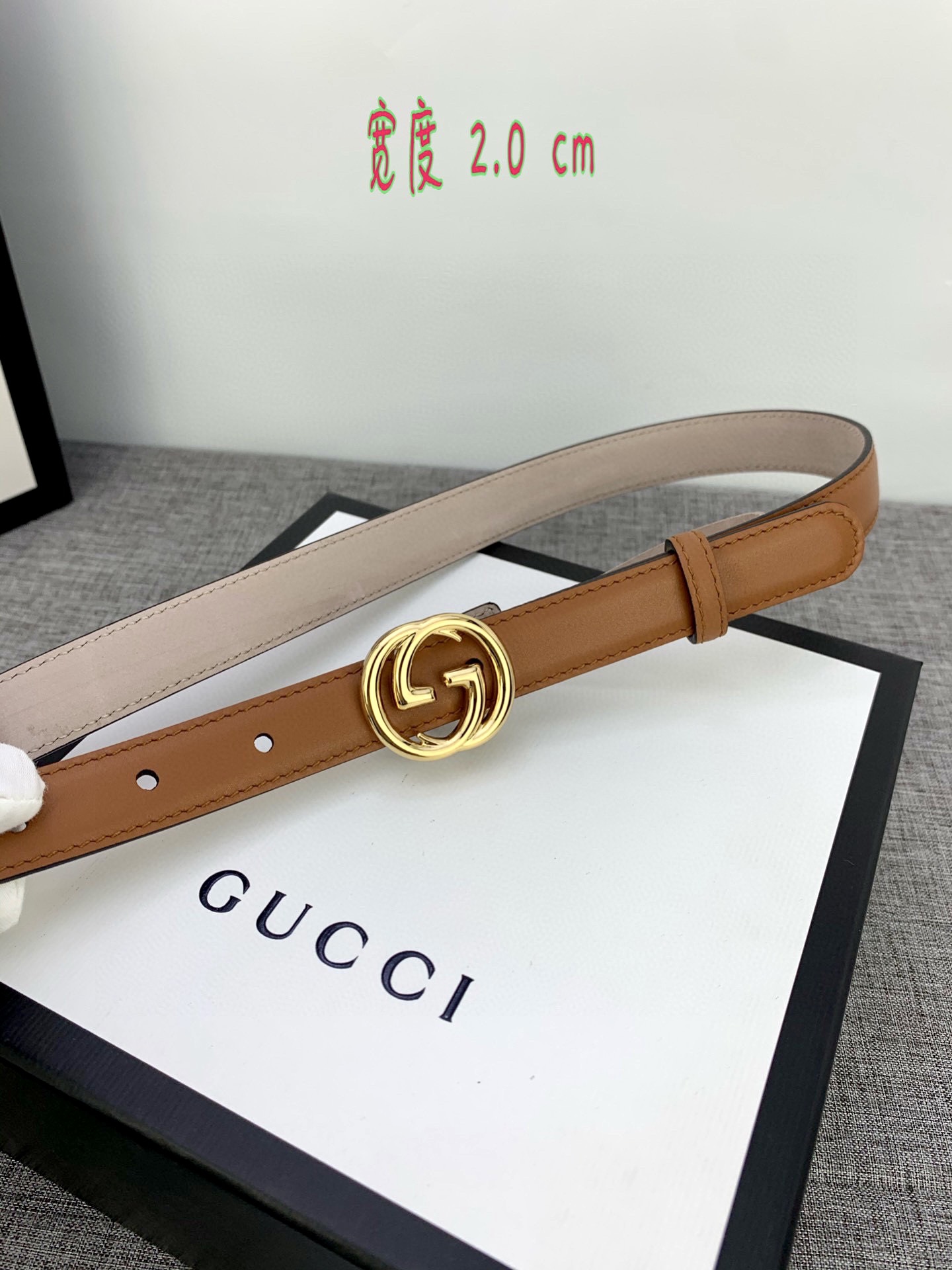 宽度2.0cmGUCCI此细款腰带用