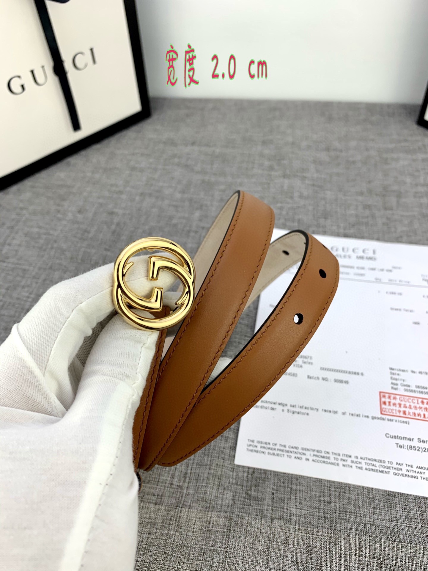 宽度2.0cmGUCCI此细款腰带用