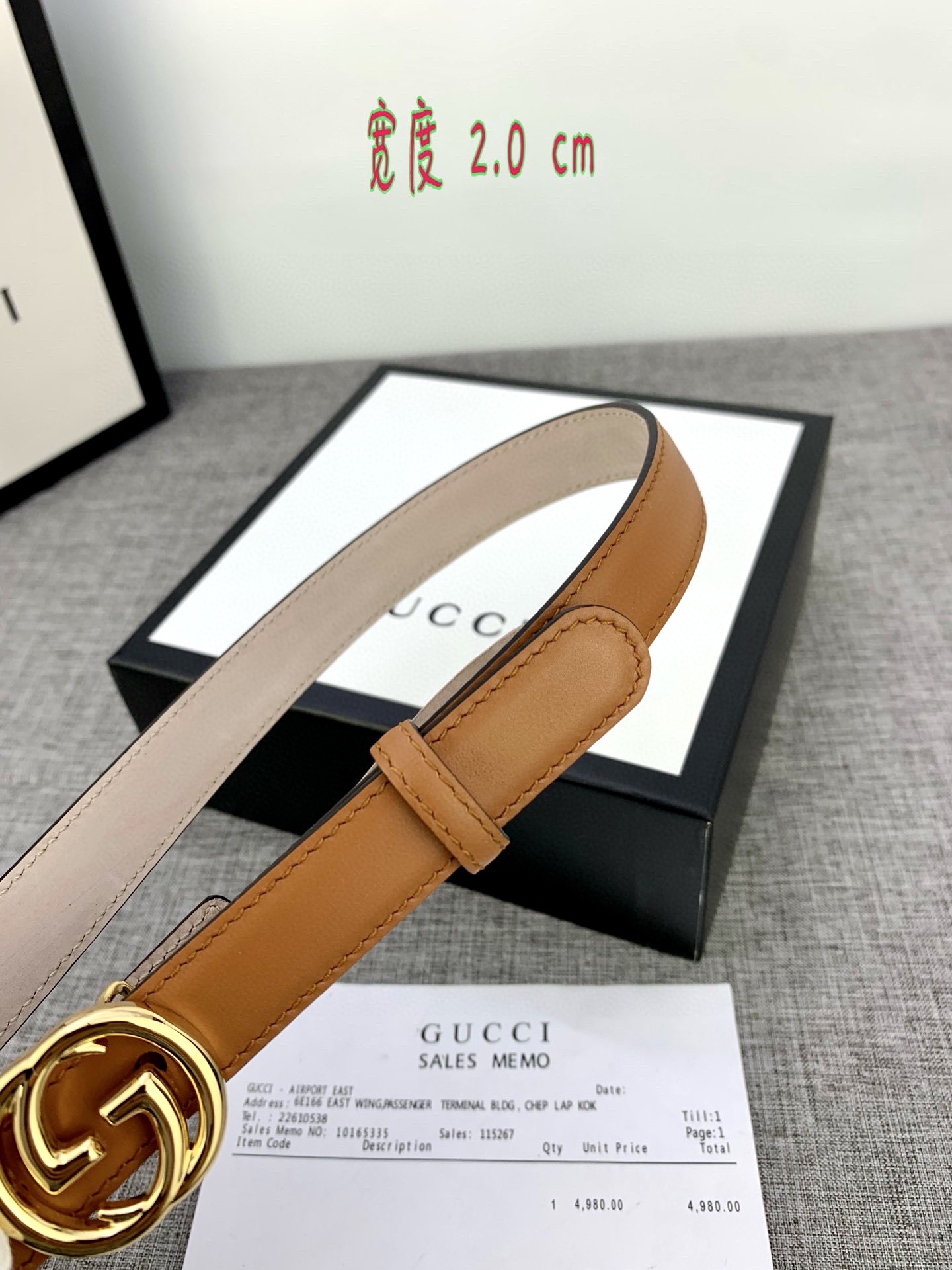 宽度2.0cmGUCCI此细款腰带用