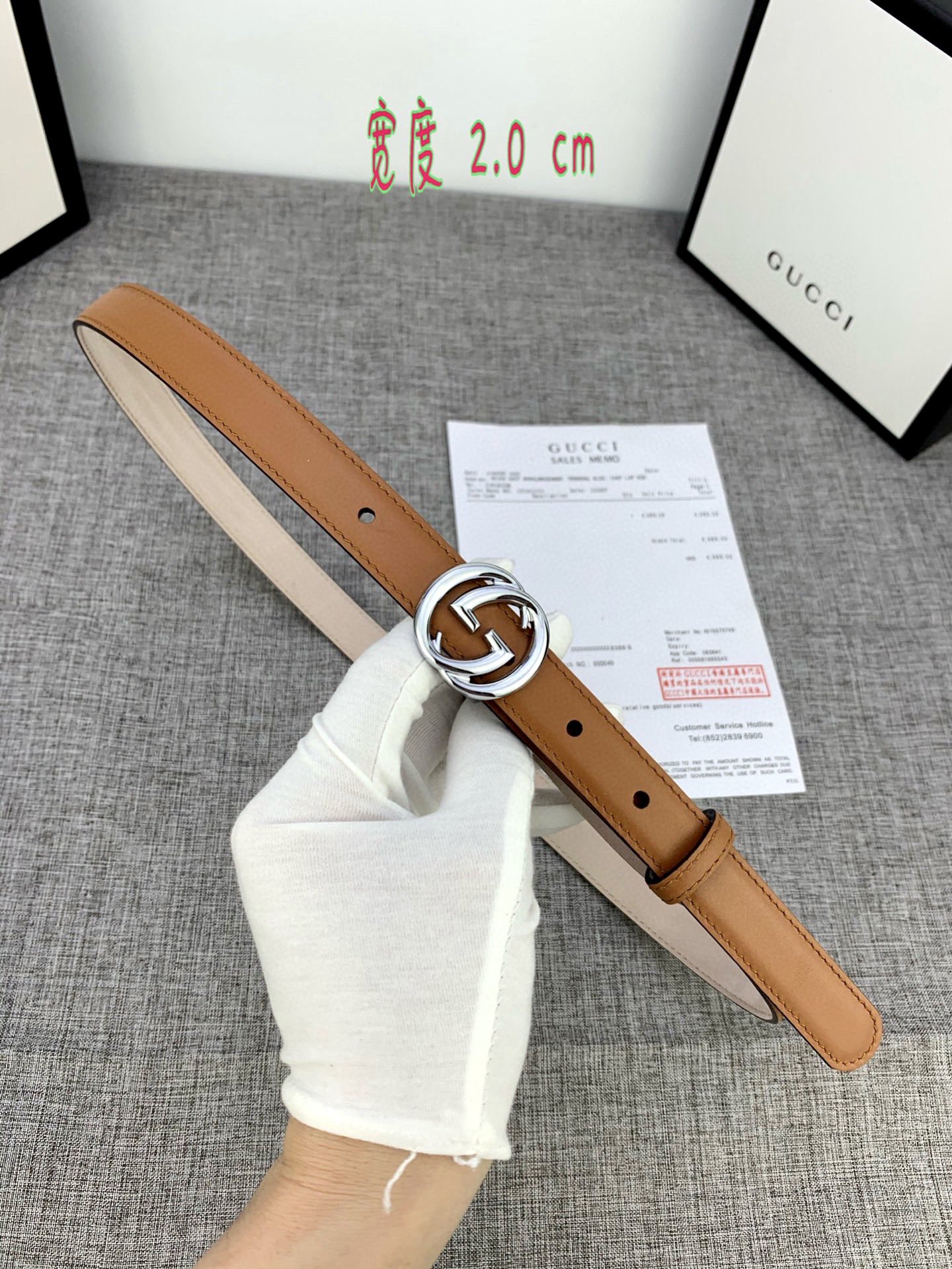 宽度2.0cmGUCCI此细款腰带用