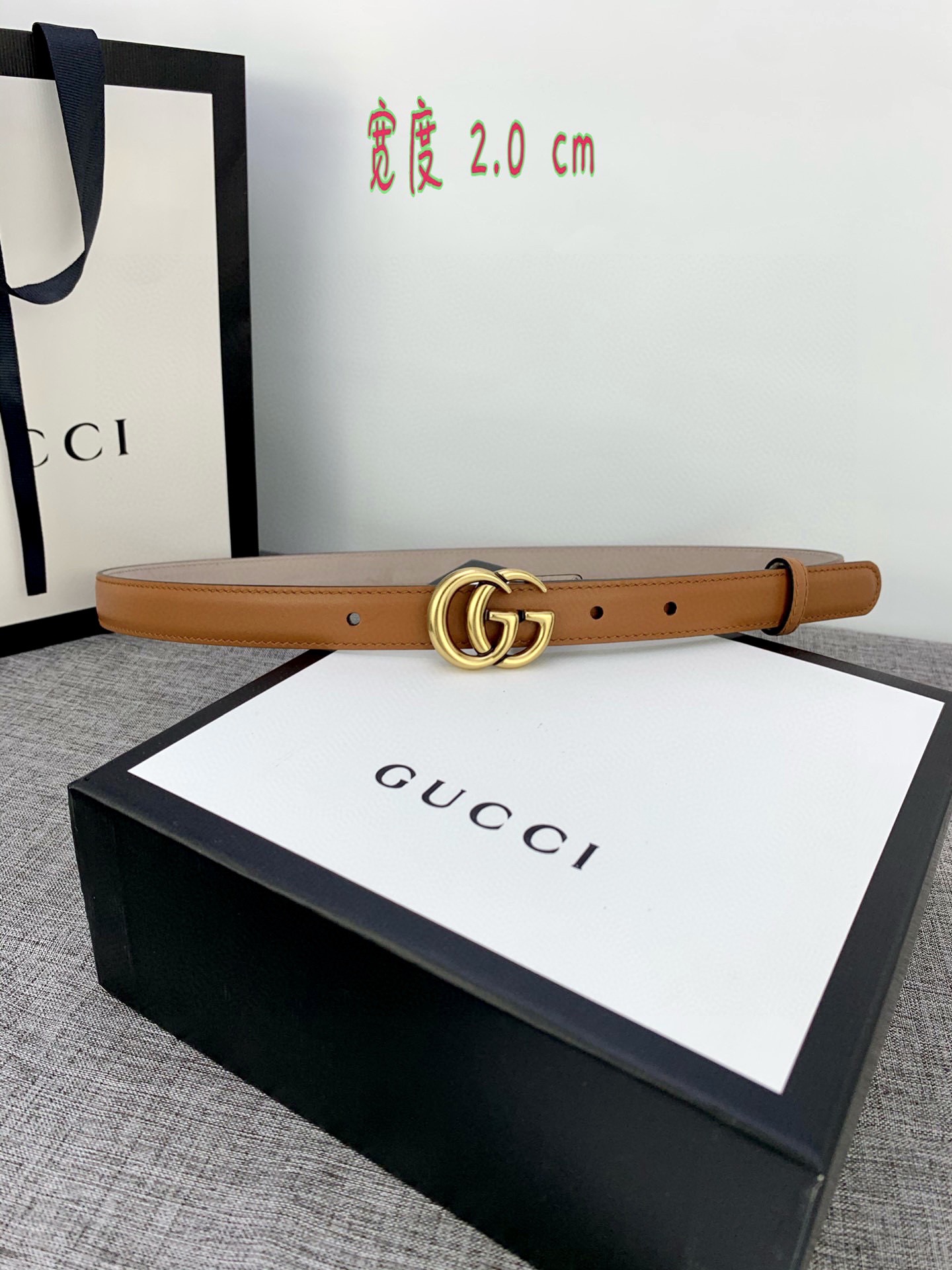 宽度2.0cmGUCCI此细款腰带用
