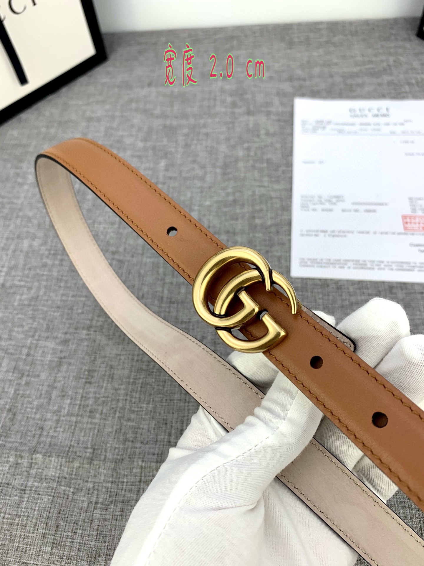 宽度2.0cmGUCCI此细款腰带用