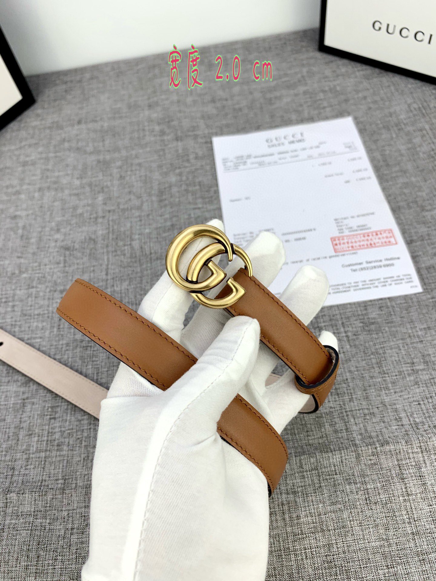 宽度2.0cmGUCCI此细款腰带用