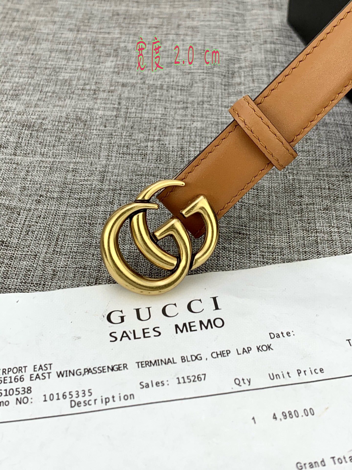 宽度2.0cmGUCCI此细款腰带用