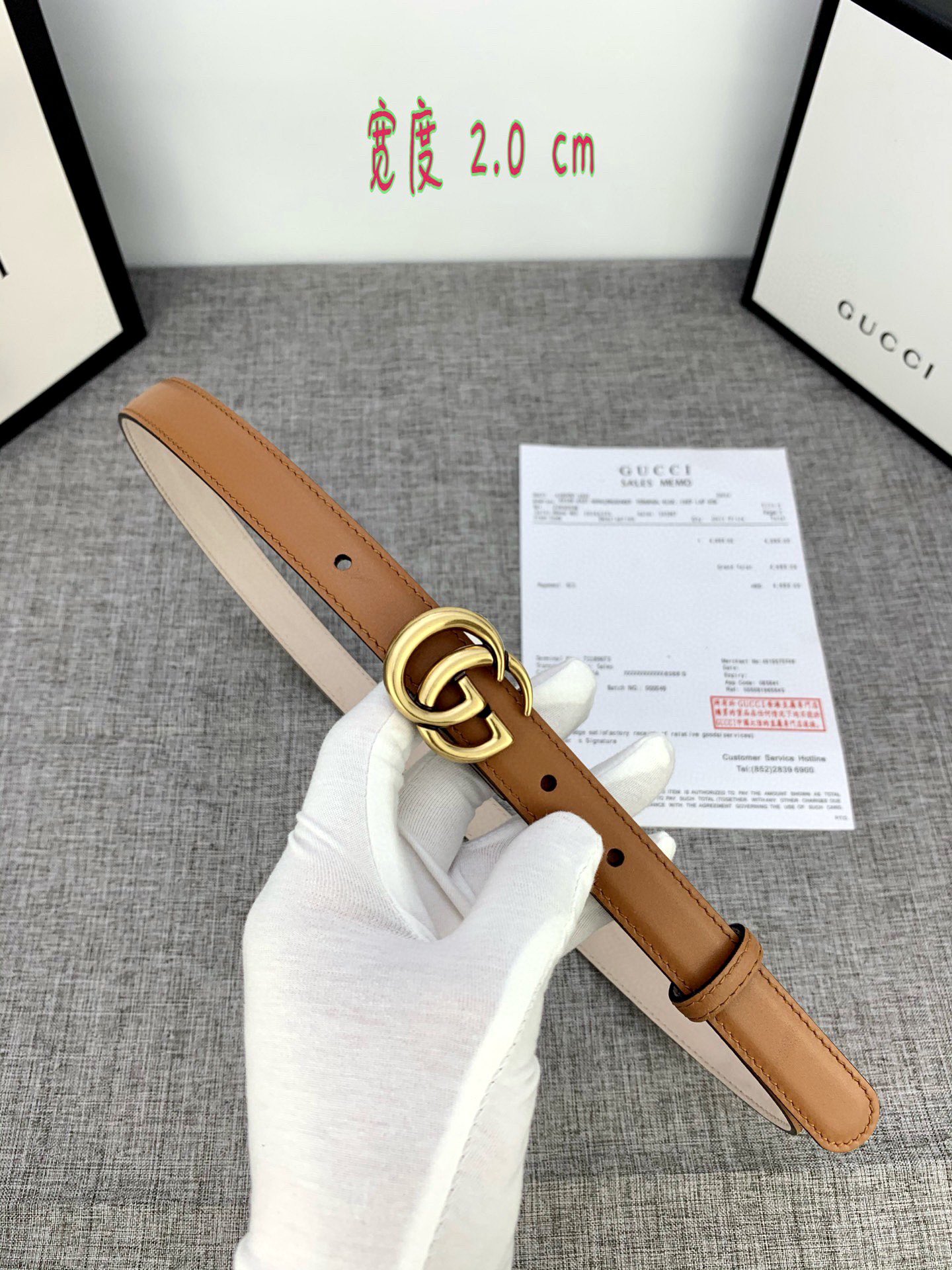 宽度2.0cmGUCCI此细款腰带用