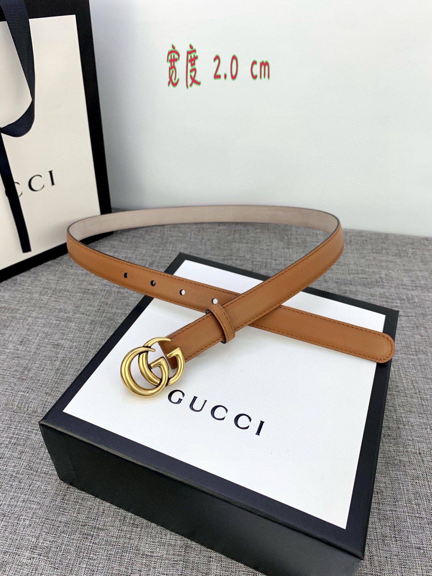 宽度2.0cmGUCCI此细款腰带用