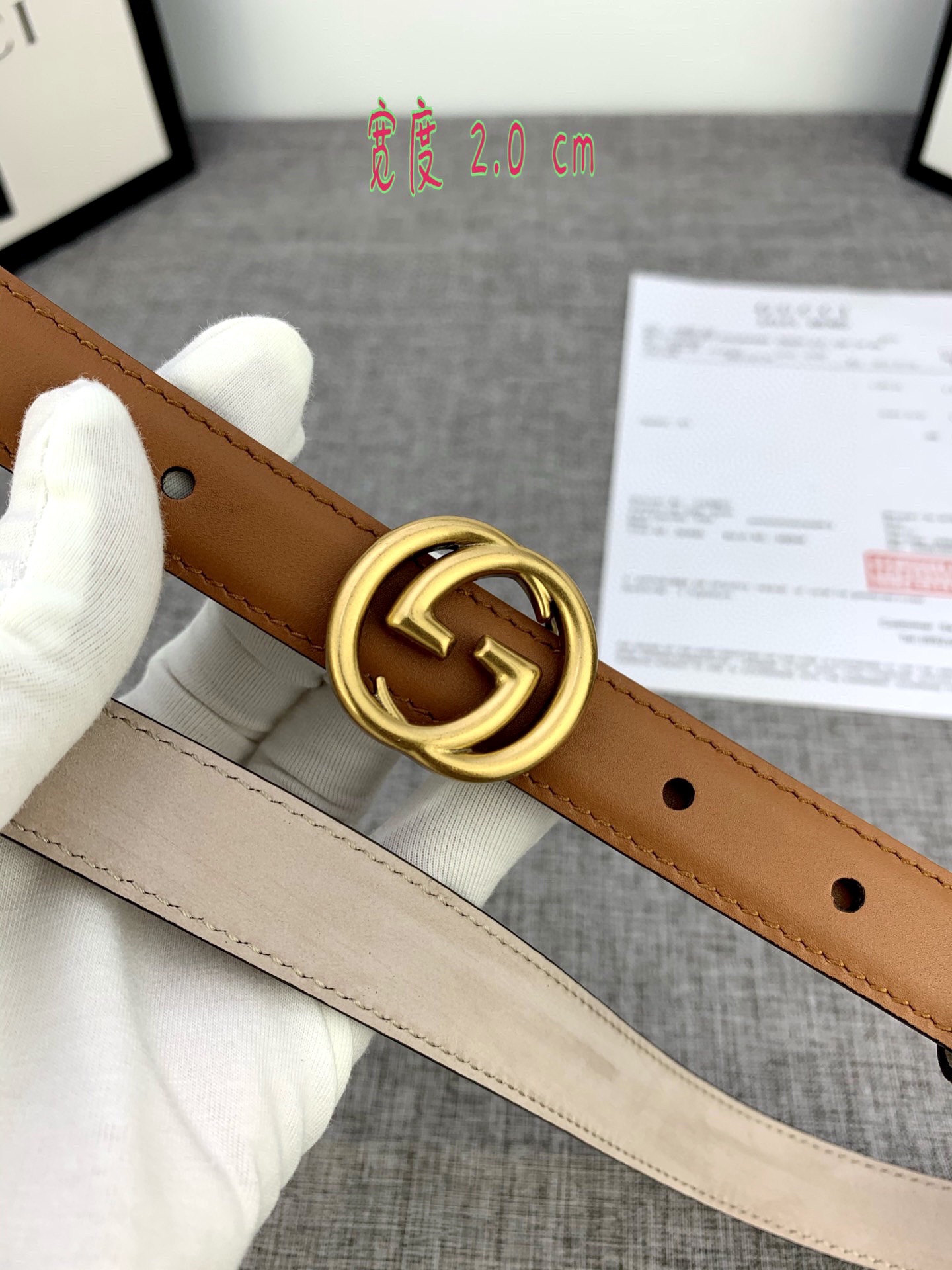 宽度2.0cmGUCCI此细款腰带用