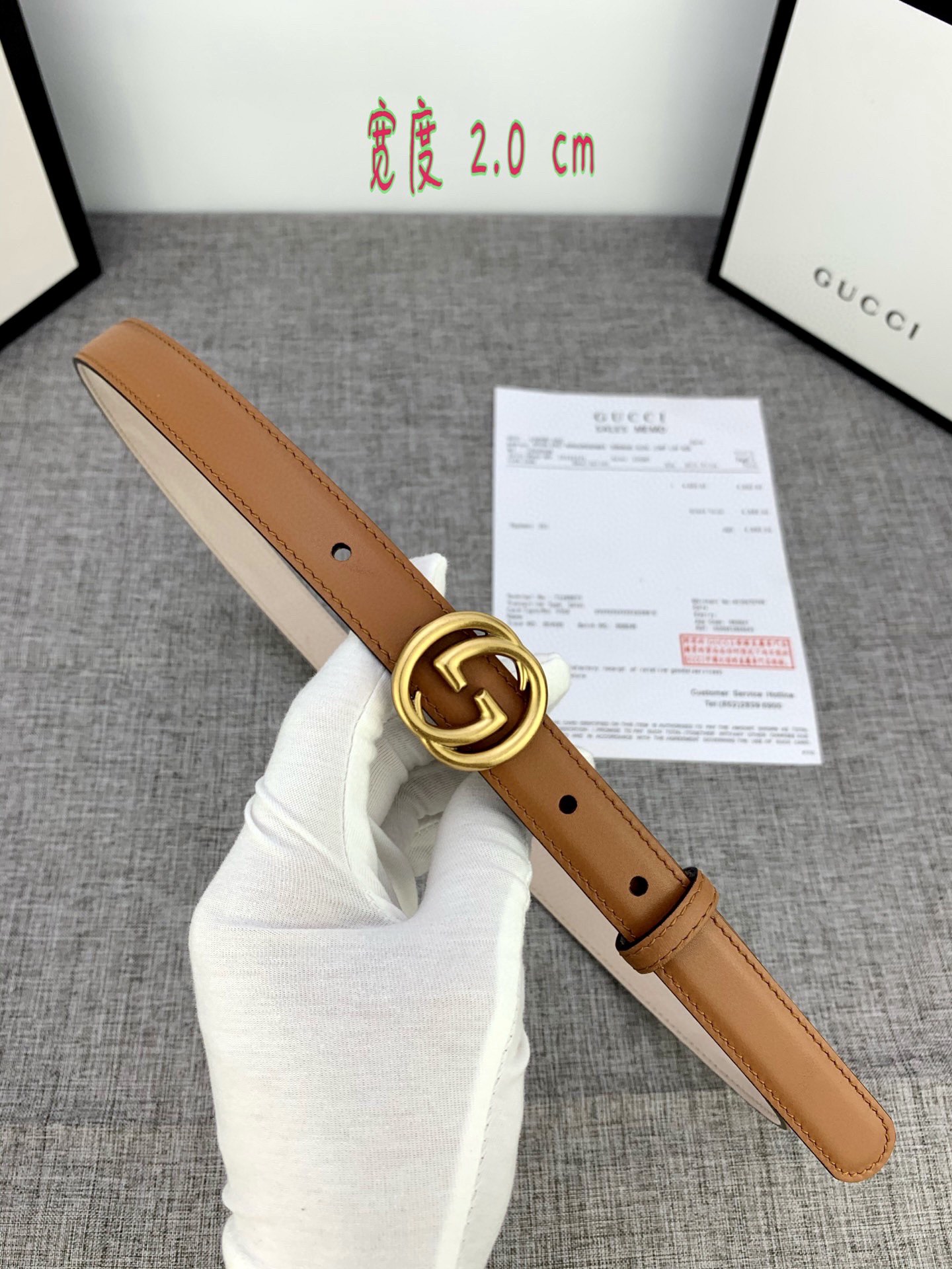 宽度2.0cmGUCCI此细款腰带用