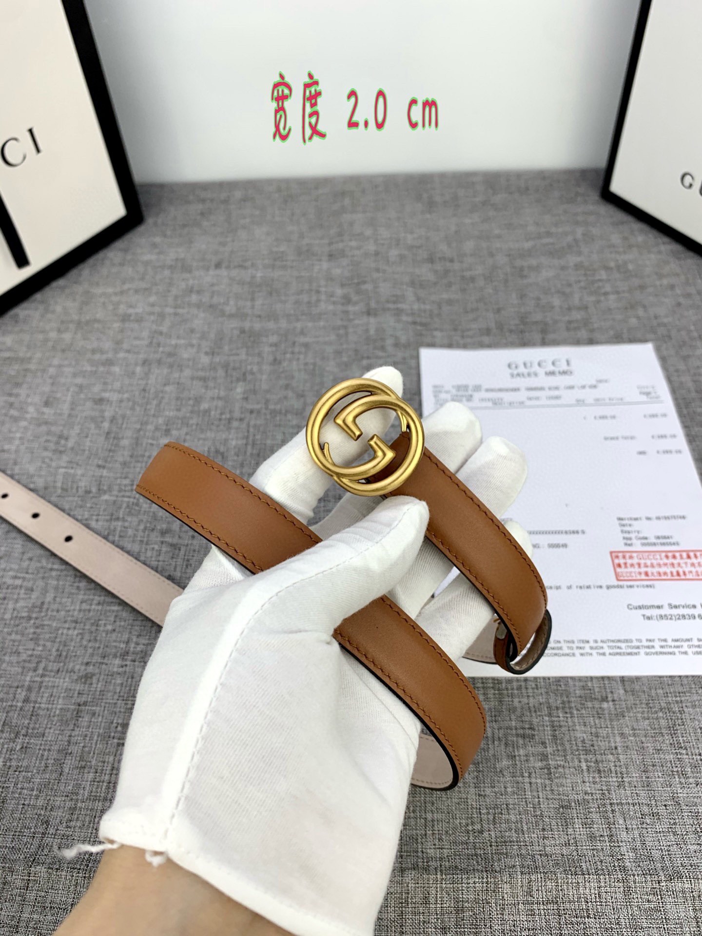 宽度2.0cmGUCCI此细款腰带用