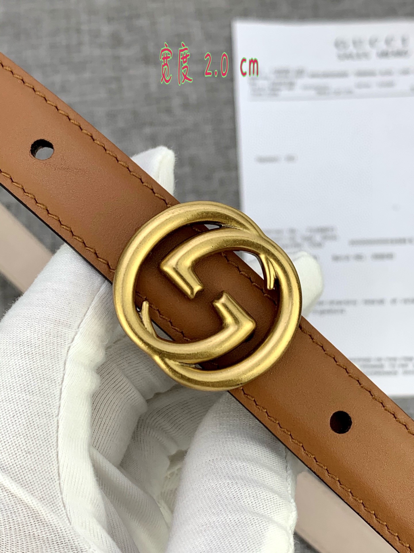 宽度2.0cmGUCCI此细款腰带用