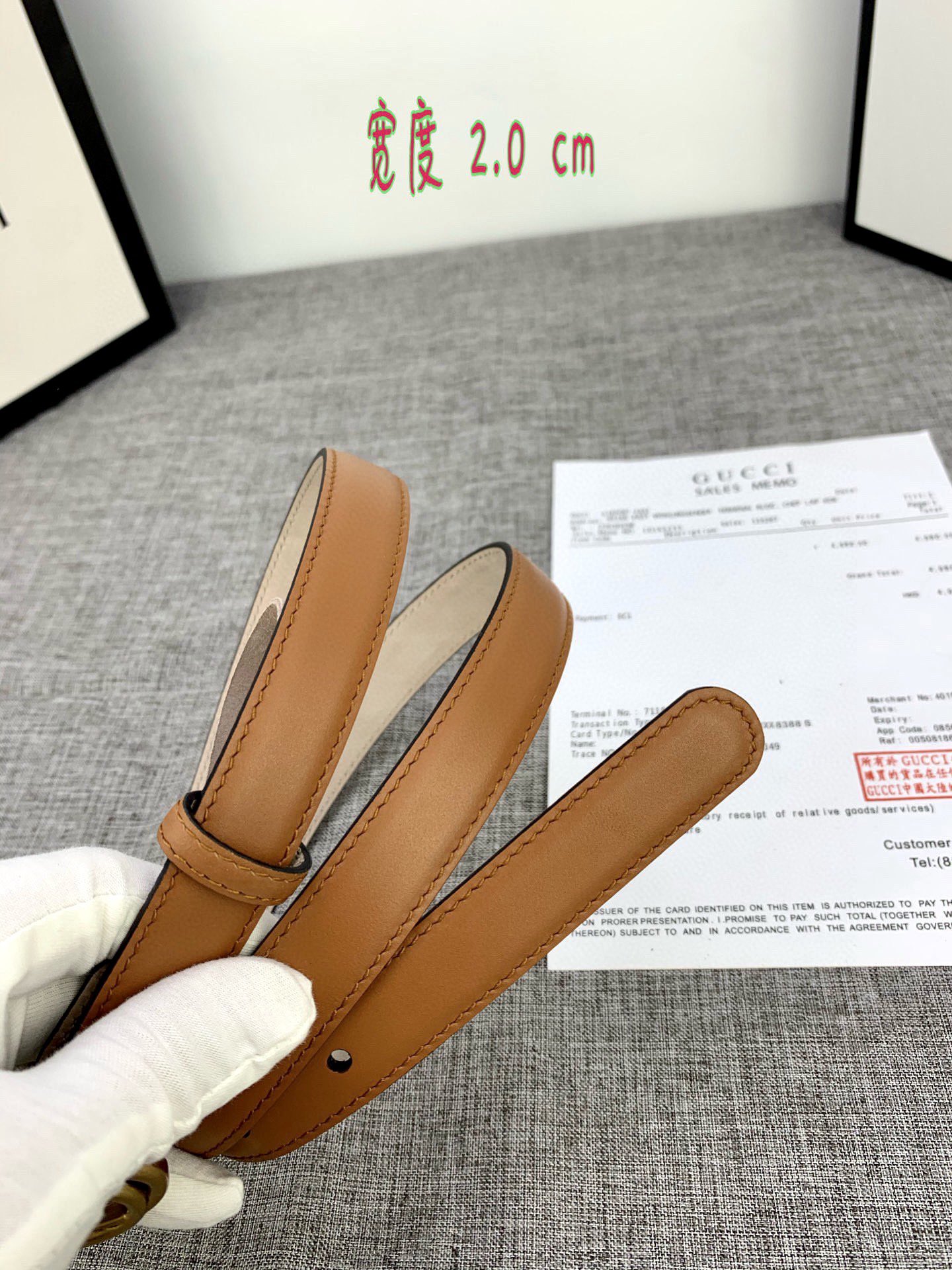宽度2.0cmGUCCI此细款腰带用