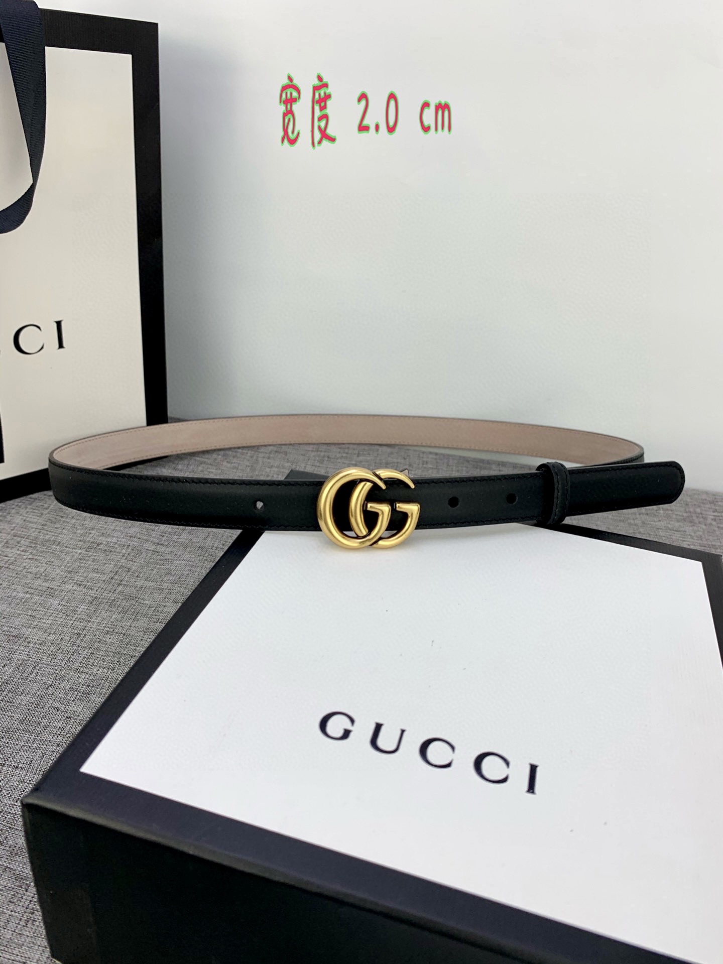宽度2.0cmGUCCI此细款腰带用