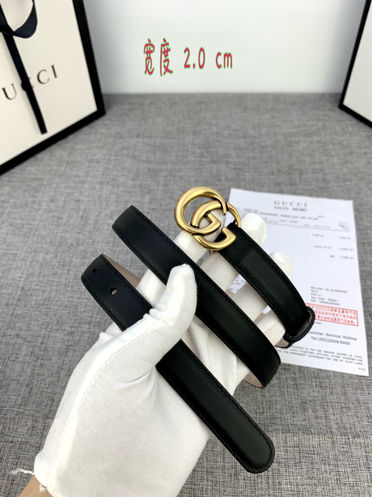 宽度2.0cmGUCCI此细款腰带用