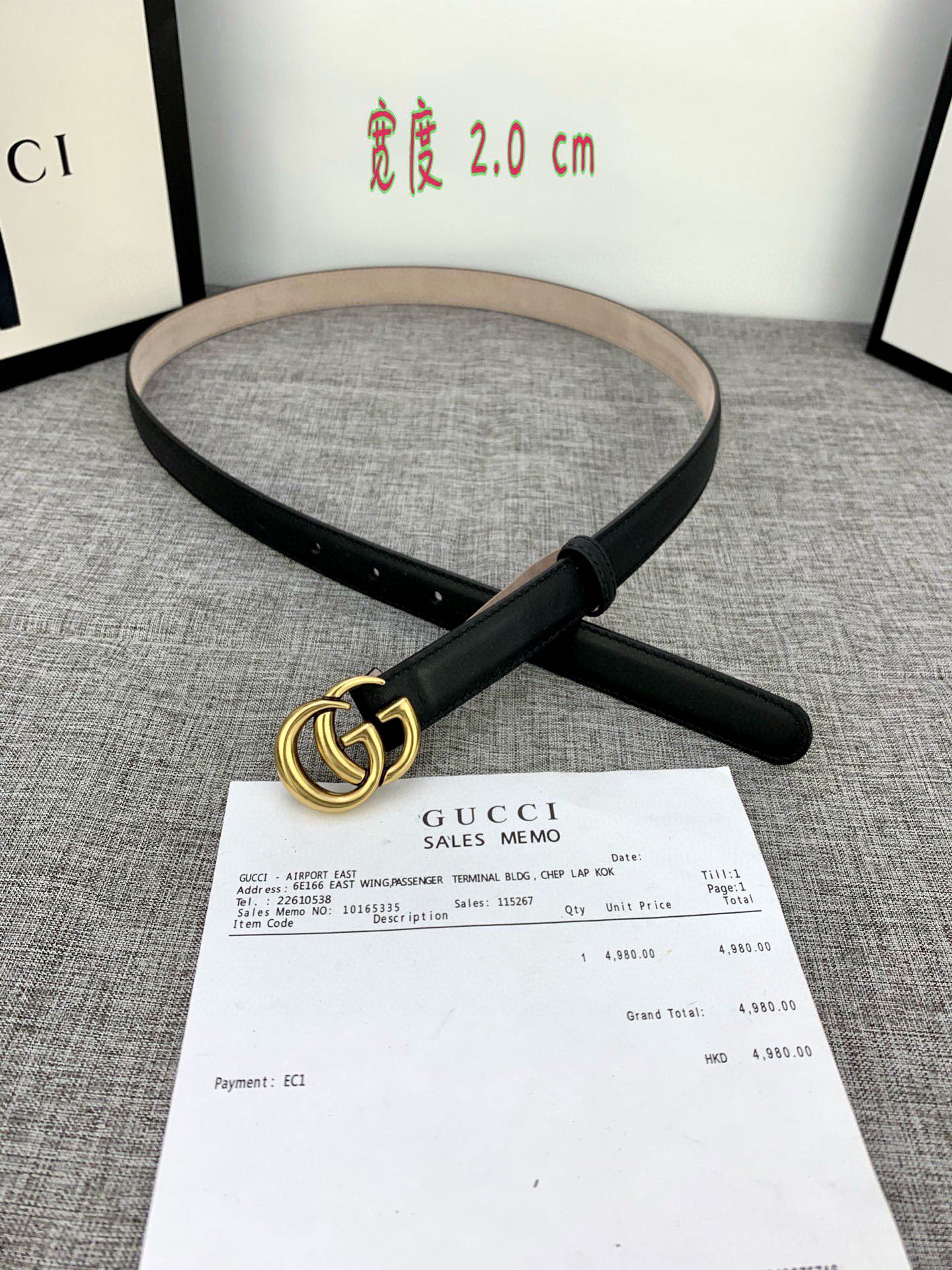 宽度2.0cmGUCCI此细款腰带用