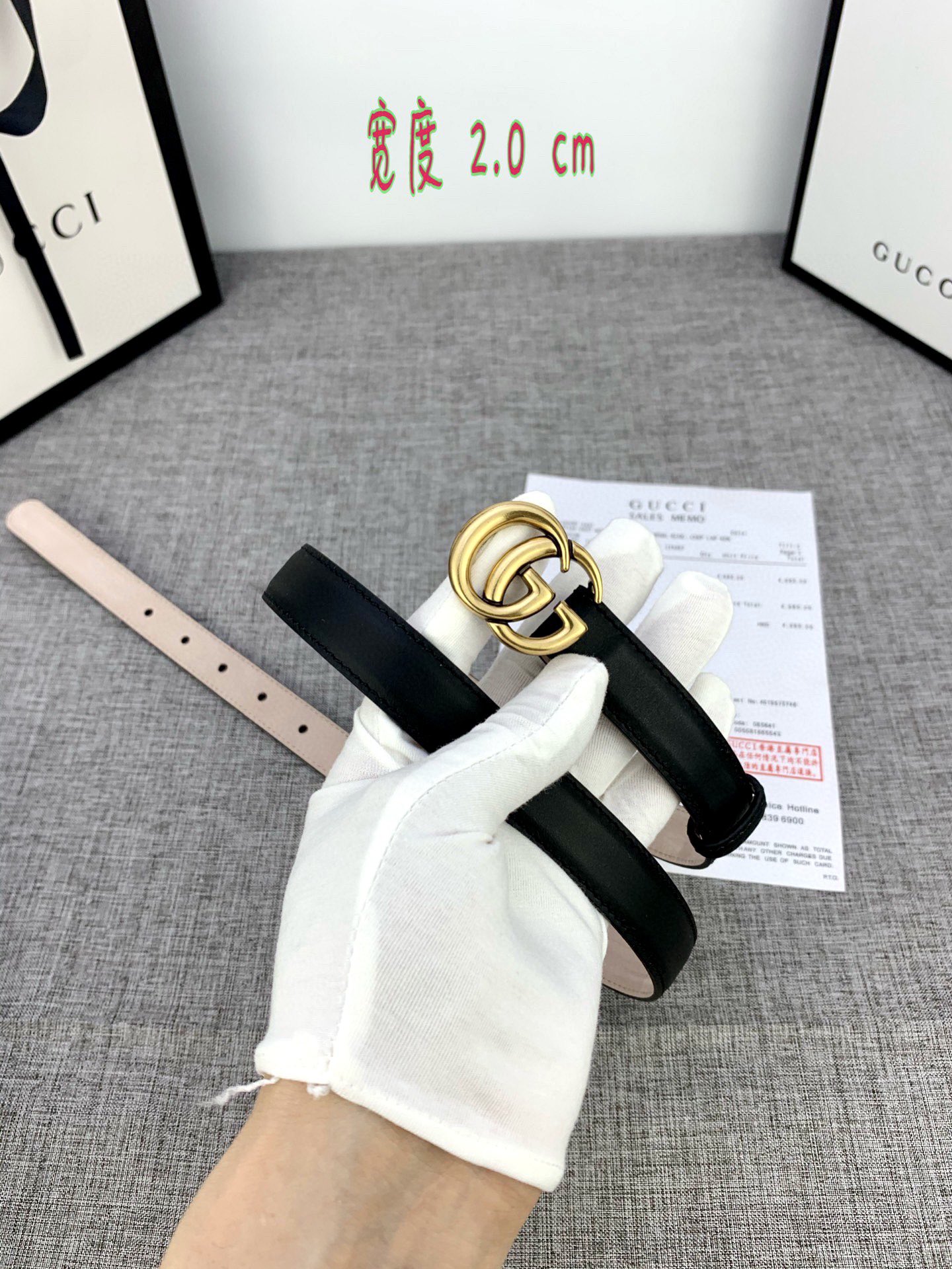 宽度2.0cmGUCCI此细款腰带用