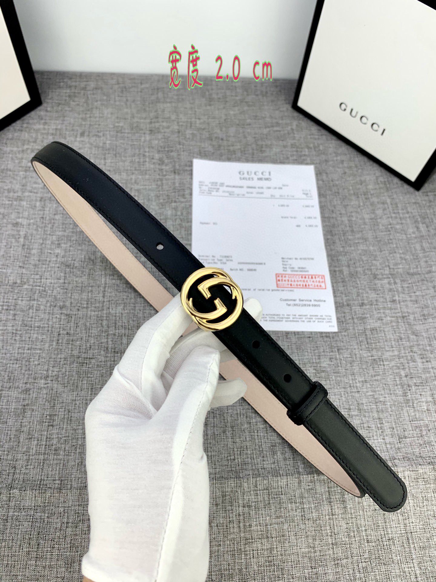 宽度2.0cmGUCCI此细款腰带用