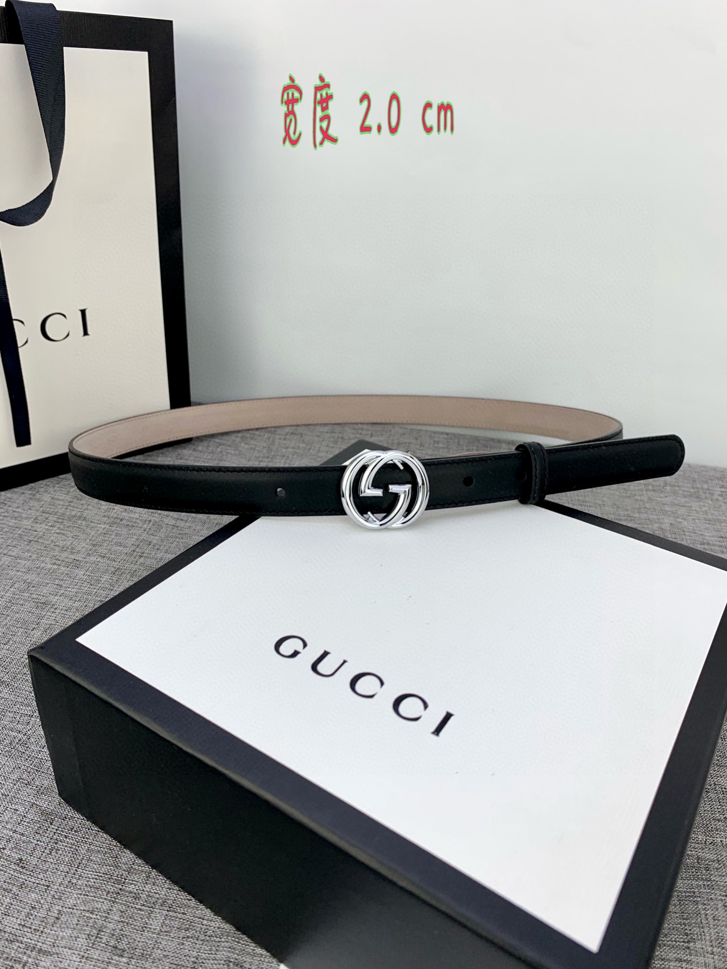 宽度2.0cmGUCCI此细款腰带用
