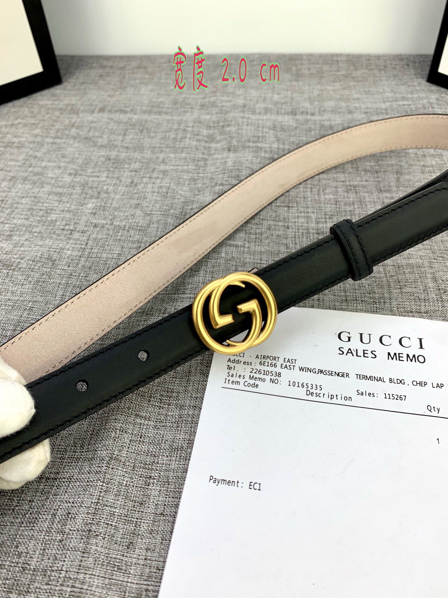 宽度2.0cmGUCCI此细款腰带用
