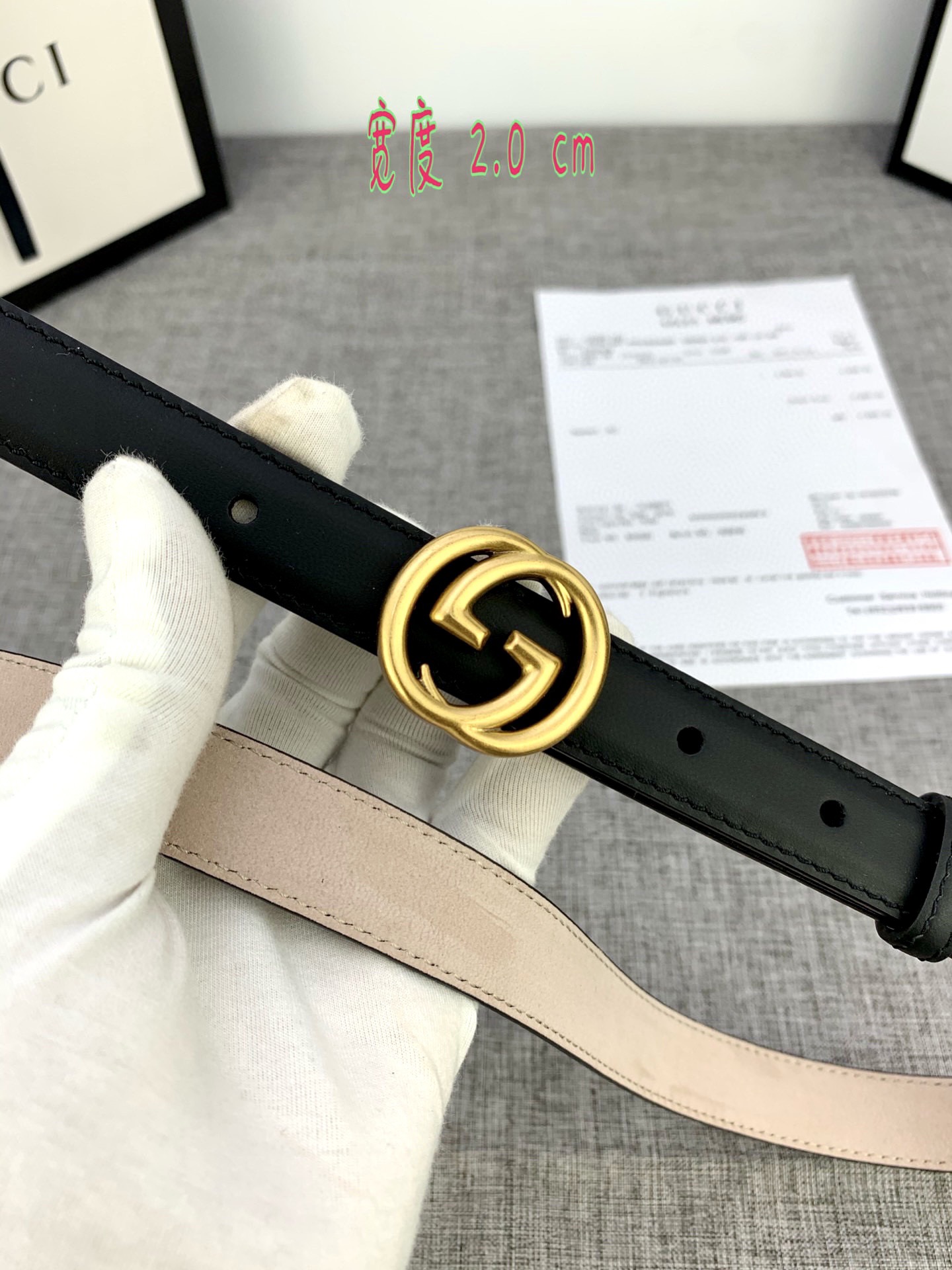 宽度2.0cmGUCCI此细款腰带用