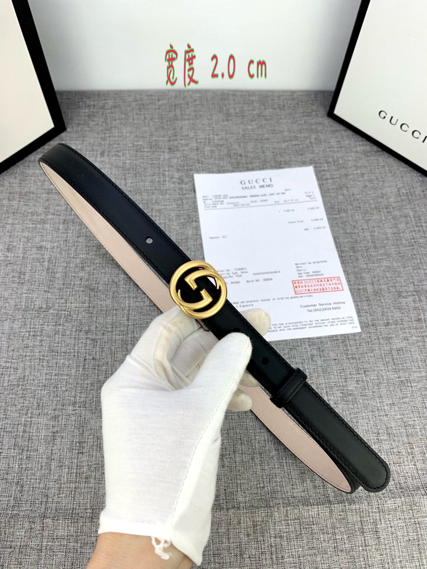 宽度2.0cmGUCCI此细款腰带用