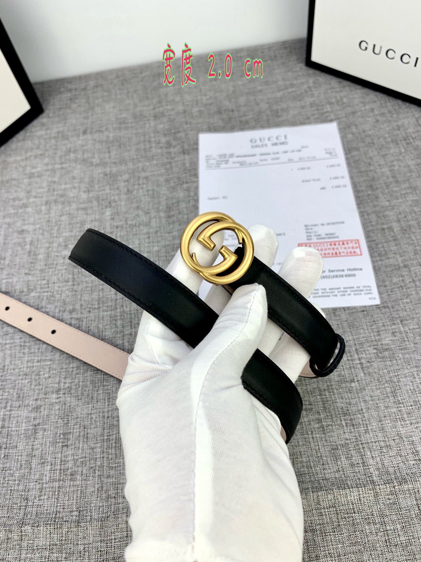 宽度2.0cmGUCCI此细款腰带用
