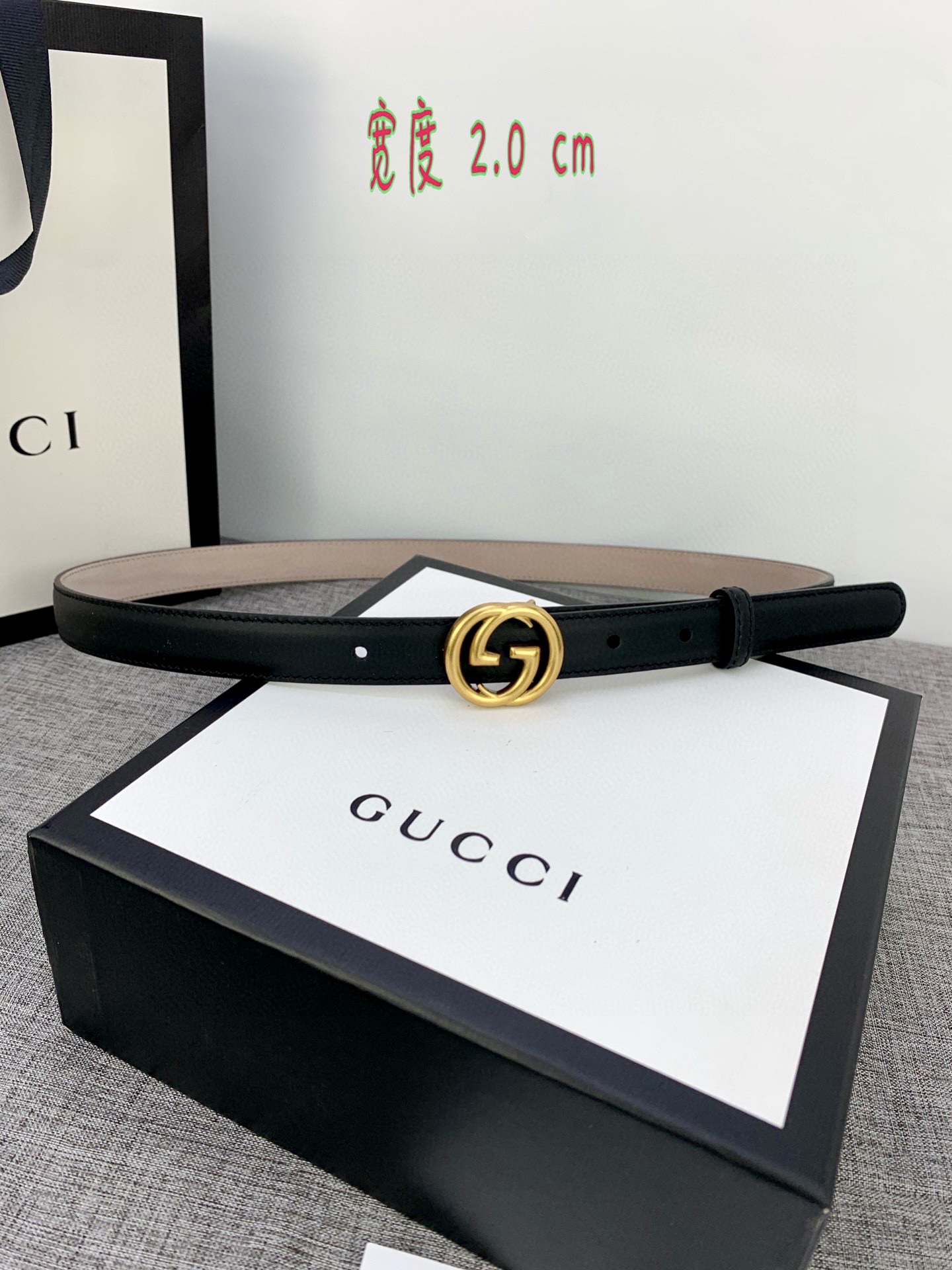 宽度2.0cmGUCCI此细款腰带用