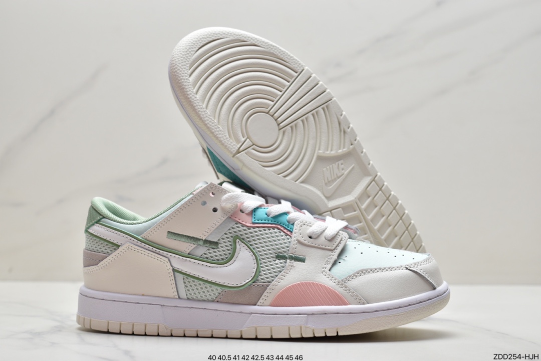 230 耐克Nike Dunk Low Scrap 鞋身以灰白配色呈现主色调DM0802-001