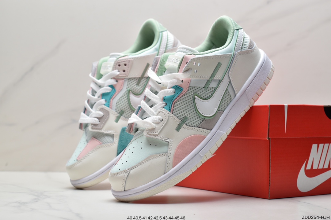 230 耐克Nike Dunk Low Scrap 鞋身以灰白配色呈现主色调DM0802-001