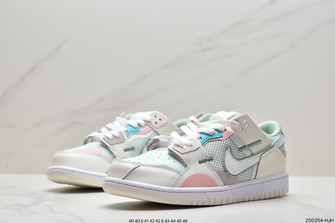 230 耐克Nike Dunk Low Scrap 鞋身以灰白配色呈现主色调DM0802-001