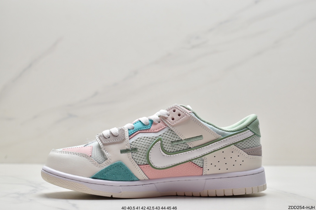 230 耐克Nike Dunk Low Scrap 鞋身以灰白配色呈现主色调DM0802-001